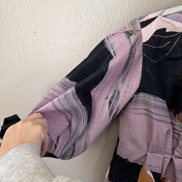 Roksanda EOS Puff Sleeve Moire Dress Size 6 Casual midi short sleeve - Picture 6 of 10